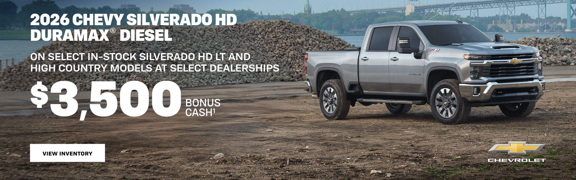 2026 Chevy Silverado HD Duramax Diesel. ON SELECT IN-STOCK SILVERADO HD LT AND HIGH COUNTRY MODEL...